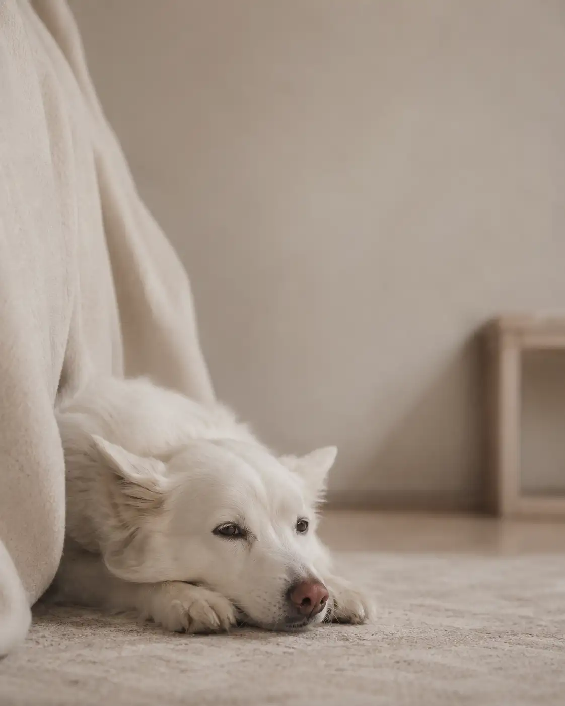 Hund in sicherem Rückzug
