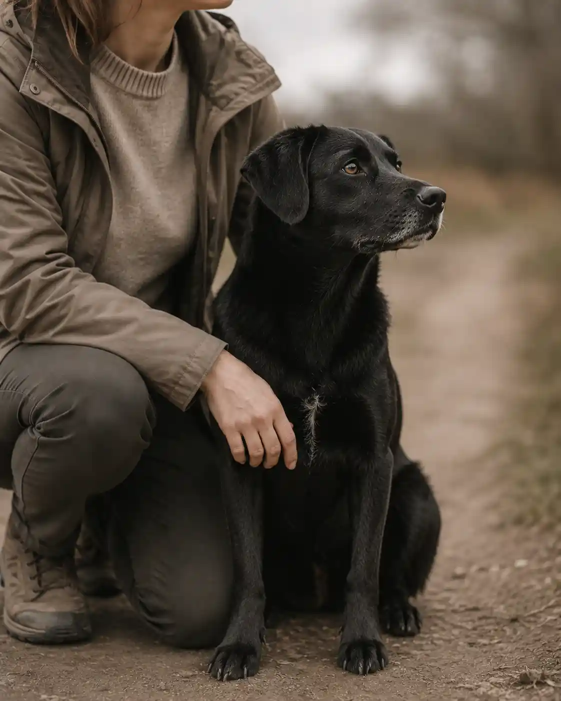 Mensch und Hund im Coaching, konzentrierte Arbeit