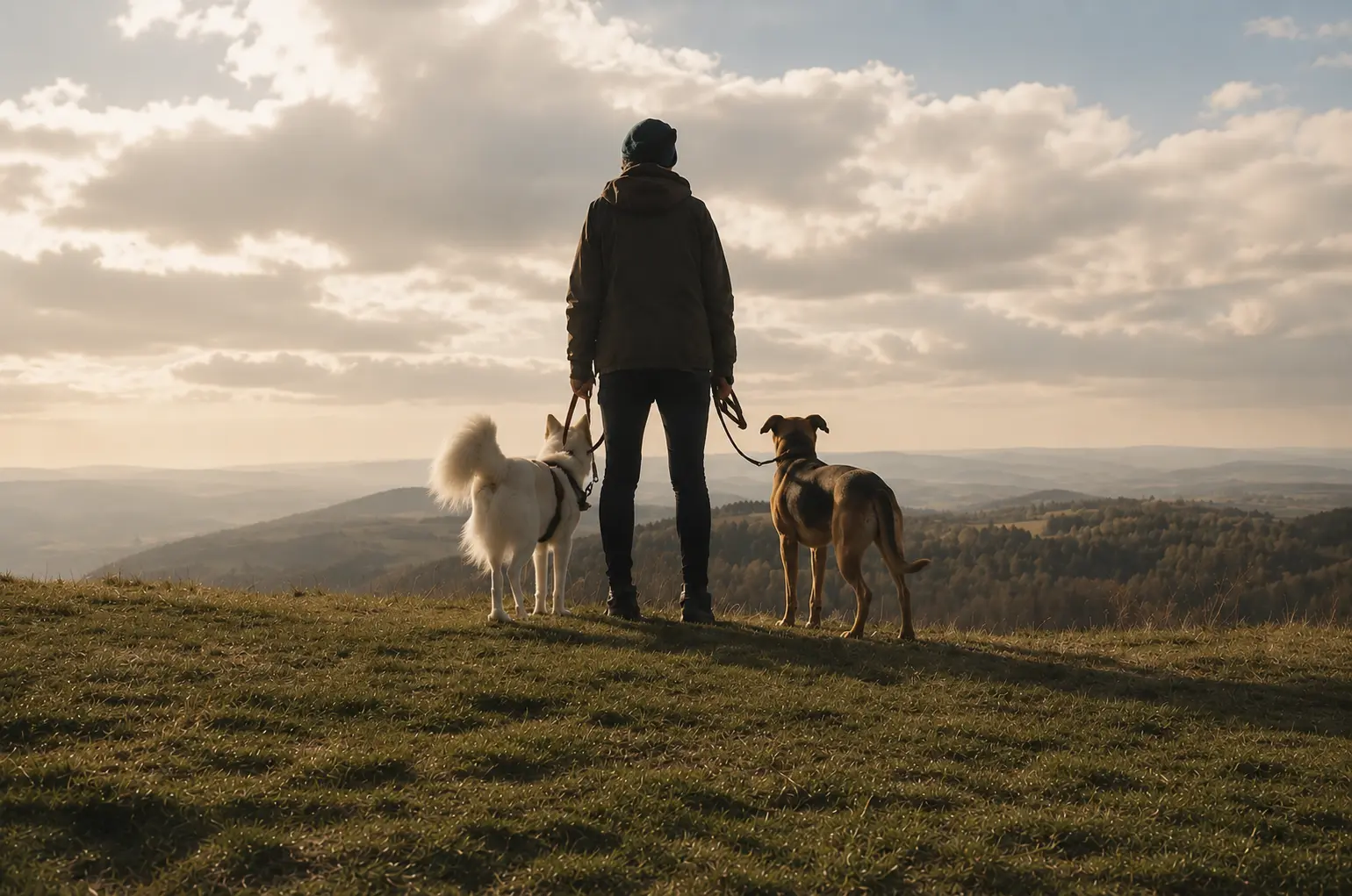 Janin mit Hund in Naturkulisse